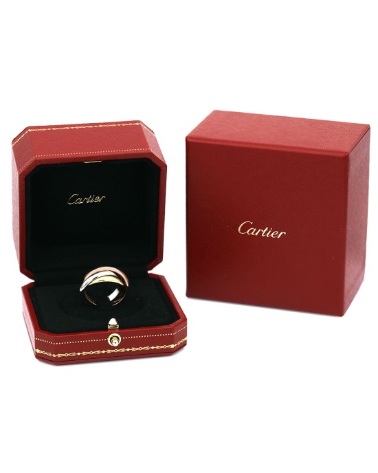 Gentlemans Cartier Trinity Ring in Tricolor Gold